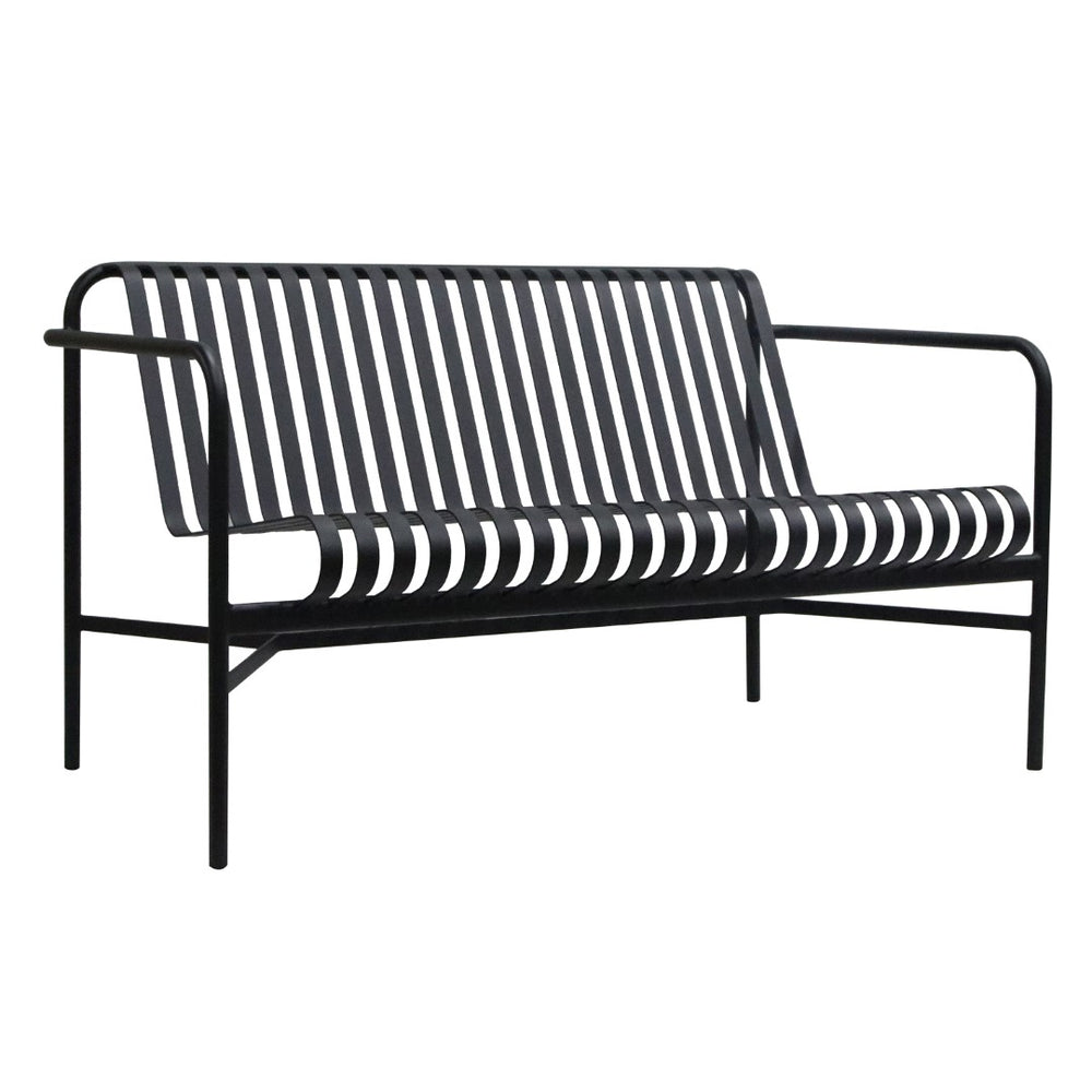 Enid Outdoor Loveseat in Black - Set of 1