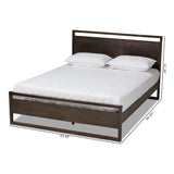 Baxton Studio Inicio Modern and Contemporary Ash Brown Finished Wood Queen Size Platform Bed