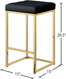 Nicola Faux Leather / Steel / Foam Contemporary Black Faux Leather Stool - 15" W x 15" D x 26.5" H