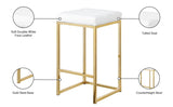Nicola Faux Leather / Steel / Foam Contemporary White Faux Leather Stool - 15" W x 15" D x 26.5" H