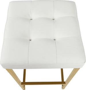 Nicola Faux Leather / Steel / Foam Contemporary White Faux Leather Stool - 15" W x 15" D x 26.5" H