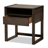 Baxton Studio Inicio Modern and Contemporary Ash Brown Finished 1-Drawer Wood Nightstand