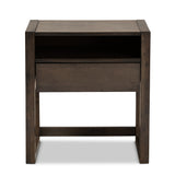 Baxton Studio Inicio Modern and Contemporary Ash Brown Finished 1-Drawer Wood Nightstand