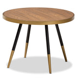 Lauro Modern Contemporary Round Coffee Table with Black Gold Legs