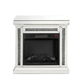 Noralie Glam Fireplace Mirrored & Faux Diamonds 90862-ACME