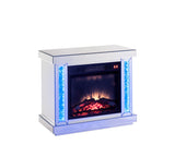 Noralie Glam Fireplace LED, Mirrored & Faux Diamonds 90864-ACME