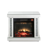 Noralie Glam Fireplace LED, Mirrored & Faux Diamonds 90864-ACME