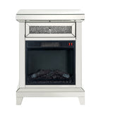 Noralie Glam Fireplace Mirrored & Faux Diamonds 90866-ACME