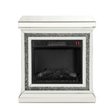 Noralie Glam Fireplace Mirrored & Faux Diamonds 90868-ACME