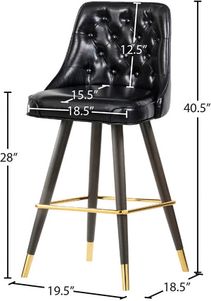 Portnoy Faux Leather / Metal / Engineered Wood / Foam Contemporary Black Faux Leather Counter/Bar Stool - 19.5" W x 18.5" D x 40.5" H
