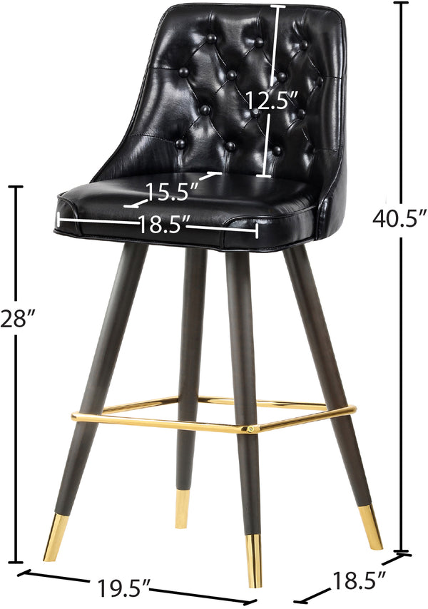 Portnoy Faux Leather / Metal / Engineered Wood / Foam Contemporary Black Faux Leather Counter/Bar Stool - 19.5" W x 18.5" D x 40.5" H