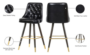 Portnoy Faux Leather / Metal / Engineered Wood / Foam Contemporary Black Faux Leather Counter/Bar Stool - 19.5" W x 18.5" D x 40.5" H