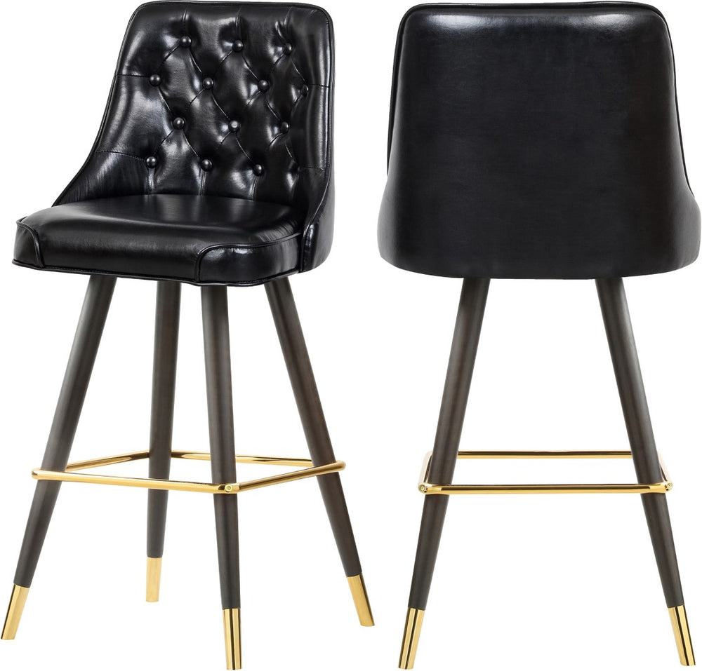 Portnoy Faux Leather / Metal / Engineered Wood / Foam Contemporary Black Faux Leather Counter/Bar Stool - 19.5" W x 18.5" D x 40.5" H