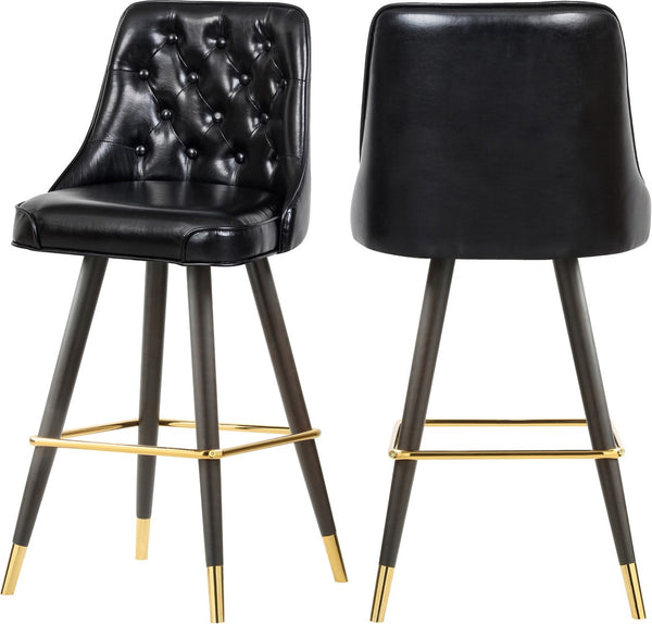 Portnoy Faux Leather / Metal / Engineered Wood / Foam Contemporary Black Faux Leather Counter/Bar Stool - 19.5" W x 18.5" D x 40.5" H