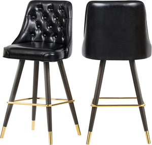 Portnoy Faux Leather / Metal / Engineered Wood / Foam Contemporary Black Faux Leather Counter/Bar Stool - 19.5" W x 18.5" D x 40.5" H