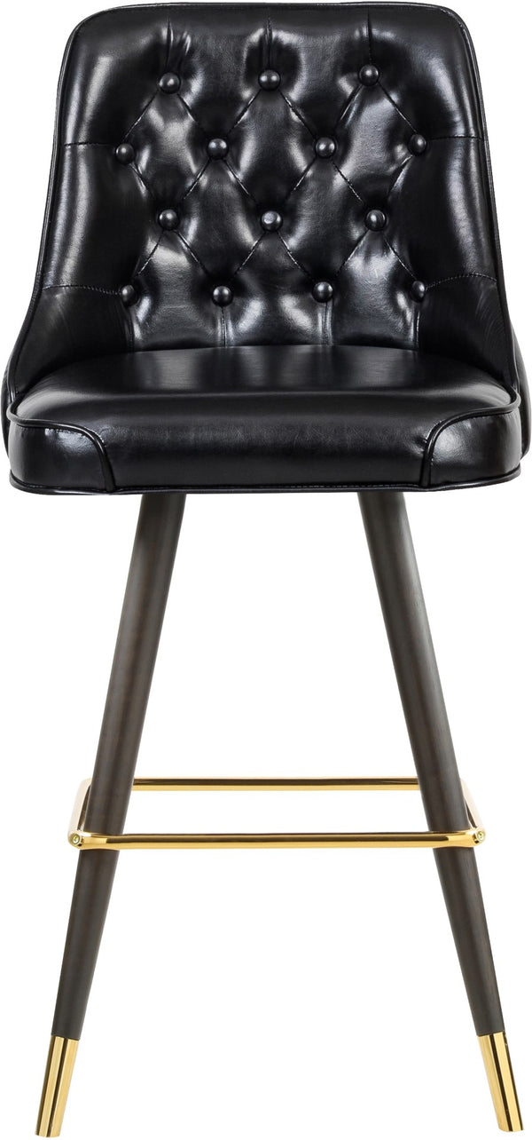 Portnoy Faux Leather / Metal / Engineered Wood / Foam Contemporary Black Faux Leather Counter/Bar Stool - 19.5" W x 18.5" D x 40.5" H