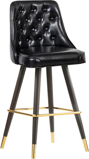 Portnoy Faux Leather / Metal / Engineered Wood / Foam Contemporary Black Faux Leather Counter/Bar Stool - 19.5" W x 18.5" D x 40.5" H