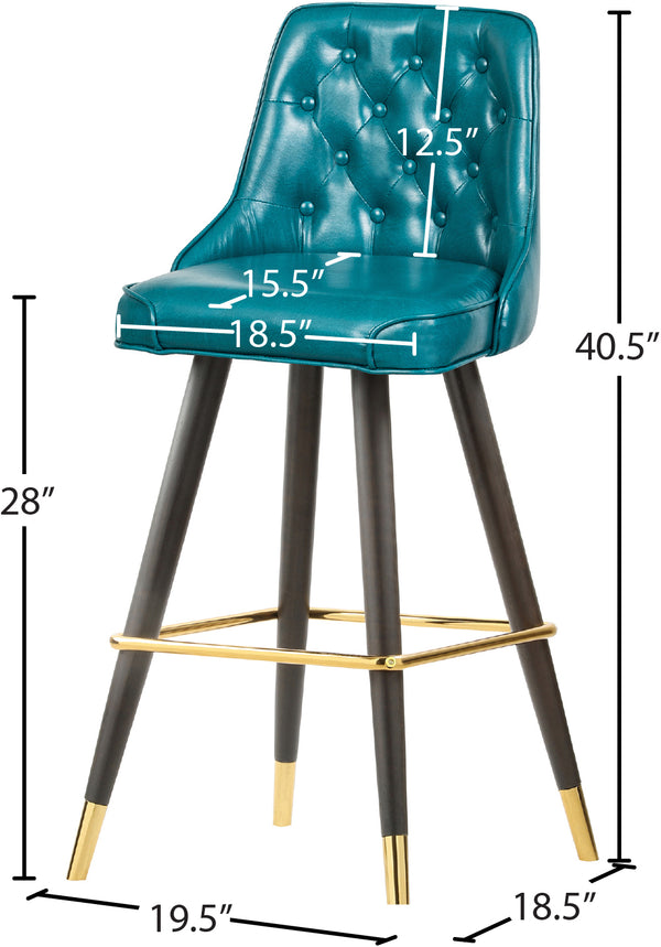 Portnoy Faux Leather / Metal / Engineered Wood / Foam Contemporary Teal Faux Leather Counter/Bar Stool - 19.5" W x 18.5" D x 40.5" H