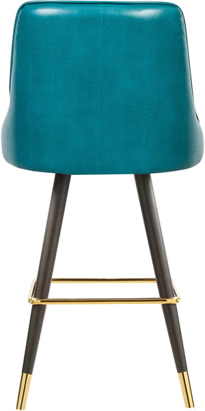 Portnoy Faux Leather / Metal / Engineered Wood / Foam Contemporary Teal Faux Leather Counter/Bar Stool - 19.5" W x 18.5" D x 40.5" H
