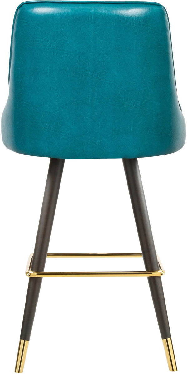 Portnoy Faux Leather / Metal / Engineered Wood / Foam Contemporary Teal Faux Leather Counter/Bar Stool - 19.5" W x 18.5" D x 40.5" H