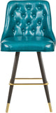 Portnoy Faux Leather / Metal / Engineered Wood / Foam Contemporary Teal Faux Leather Counter/Bar Stool - 19.5" W x 18.5" D x 40.5" H