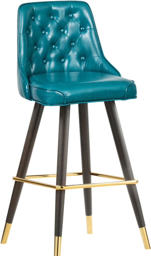 Portnoy Faux Leather / Metal / Engineered Wood / Foam Contemporary Teal Faux Leather Counter/Bar Stool - 19.5" W x 18.5" D x 40.5" H