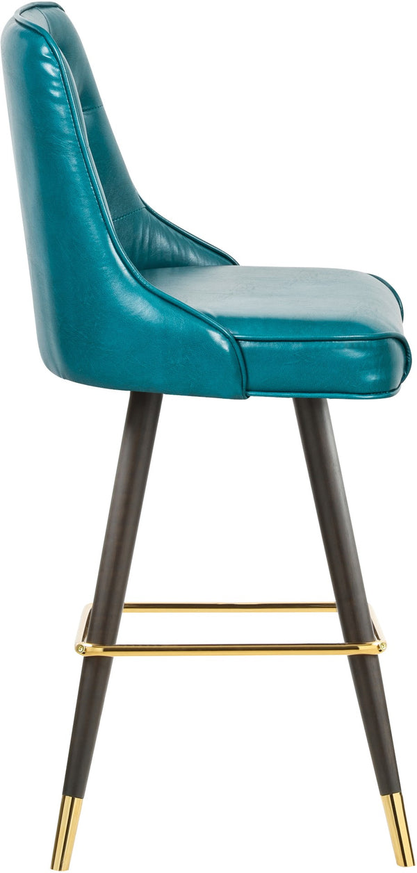 Portnoy Faux Leather / Metal / Engineered Wood / Foam Contemporary Teal Faux Leather Counter/Bar Stool - 19.5" W x 18.5" D x 40.5" H
