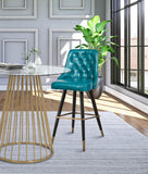Portnoy Faux Leather / Metal / Engineered Wood / Foam Contemporary Teal Faux Leather Counter/Bar Stool - 19.5" W x 18.5" D x 40.5" H