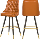 Portnoy Faux Leather / Metal / Engineered Wood / Foam Contemporary Cognac Faux Leather Counter/Bar Stool - 19.5" W x 18.5" D x 40.5" H