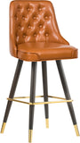 Portnoy Faux Leather / Metal / Engineered Wood / Foam Contemporary Cognac Faux Leather Counter/Bar Stool - 19.5" W x 18.5" D x 40.5" H