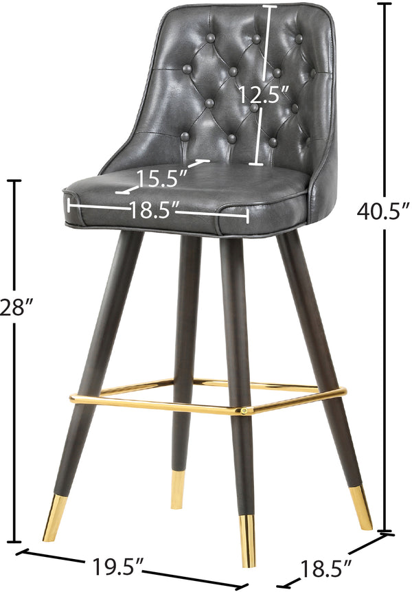 Portnoy Faux Leather / Metal / Engineered Wood / Foam Contemporary Grey Faux Leather Counter/Bar Stool - 19.5" W x 18.5" D x 40.5" H