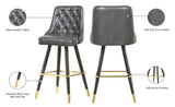 Portnoy Faux Leather / Metal / Engineered Wood / Foam Contemporary Grey Faux Leather Counter/Bar Stool - 19.5" W x 18.5" D x 40.5" H