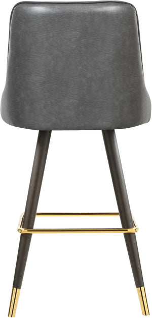 Portnoy Faux Leather / Metal / Engineered Wood / Foam Contemporary Grey Faux Leather Counter/Bar Stool - 19.5" W x 18.5" D x 40.5" H