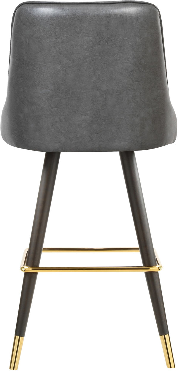 Portnoy Faux Leather / Metal / Engineered Wood / Foam Contemporary Grey Faux Leather Counter/Bar Stool - 19.5" W x 18.5" D x 40.5" H