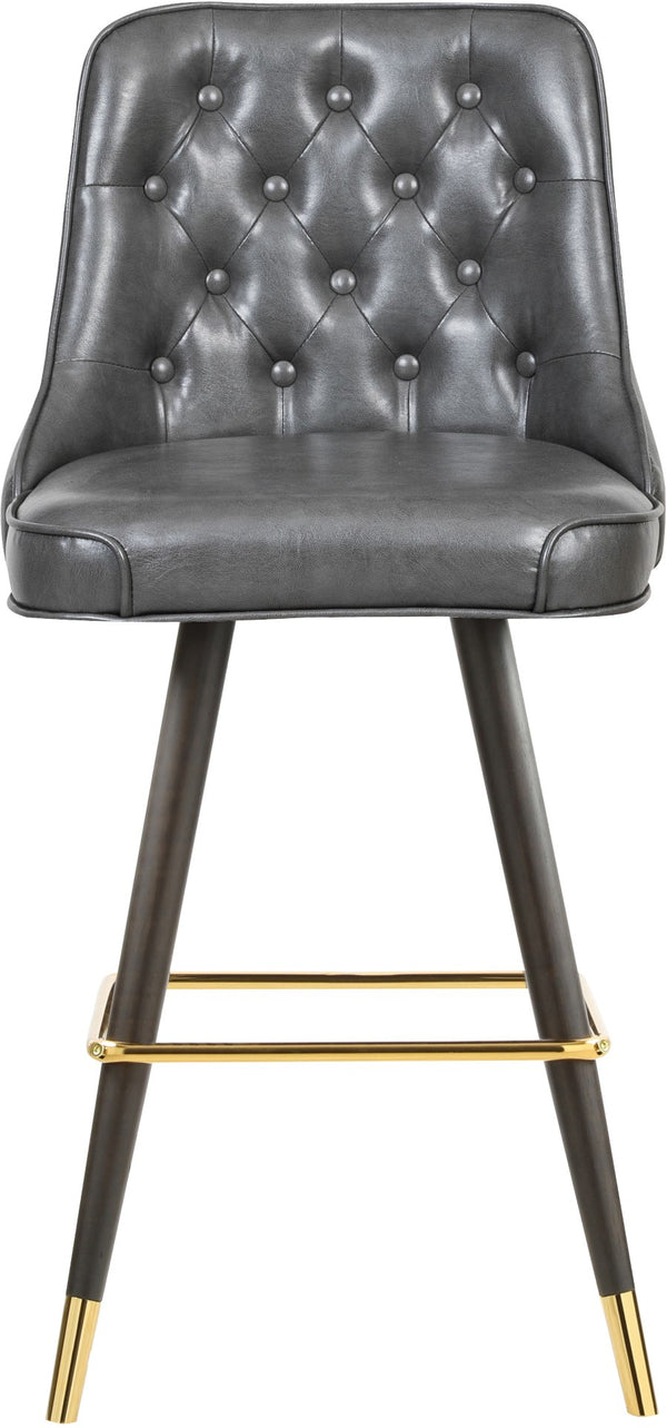Portnoy Faux Leather / Metal / Engineered Wood / Foam Contemporary Grey Faux Leather Counter/Bar Stool - 19.5" W x 18.5" D x 40.5" H