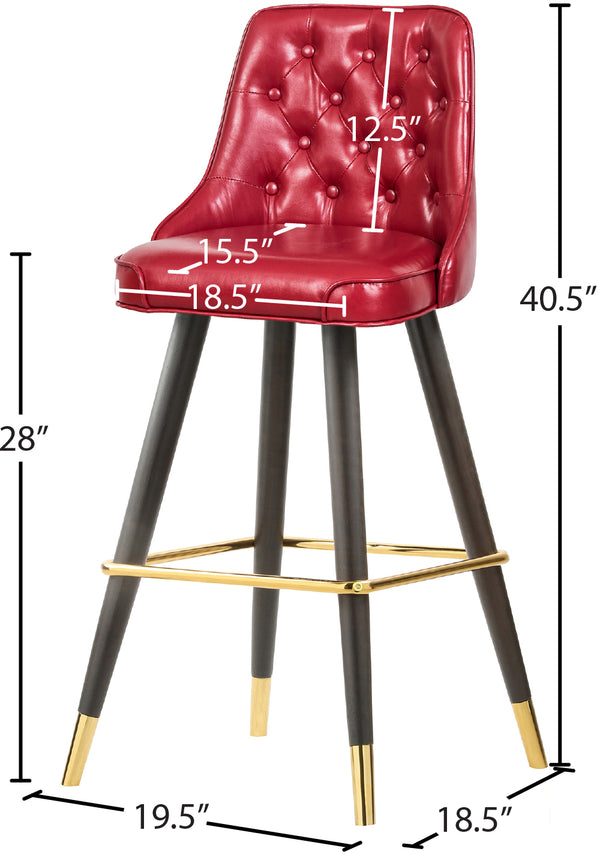 Portnoy Faux Leather / Metal / Engineered Wood / Foam Contemporary Red Faux Leather Counter/Bar Stool - 19.5" W x 18.5" D x 40.5" H