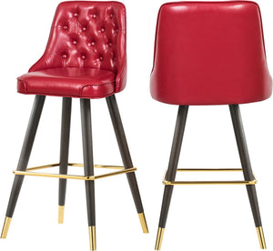 Portnoy Faux Leather / Metal / Engineered Wood / Foam Contemporary Red Faux Leather Counter/Bar Stool - 19.5" W x 18.5" D x 40.5" H