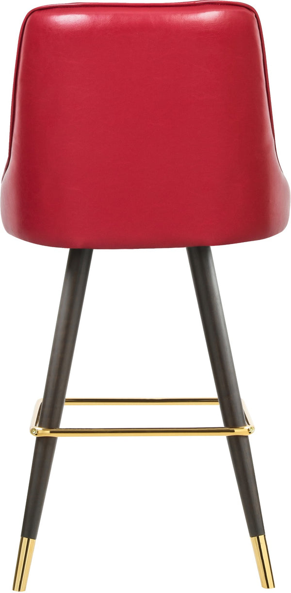 Portnoy Faux Leather / Metal / Engineered Wood / Foam Contemporary Red Faux Leather Counter/Bar Stool - 19.5" W x 18.5" D x 40.5" H