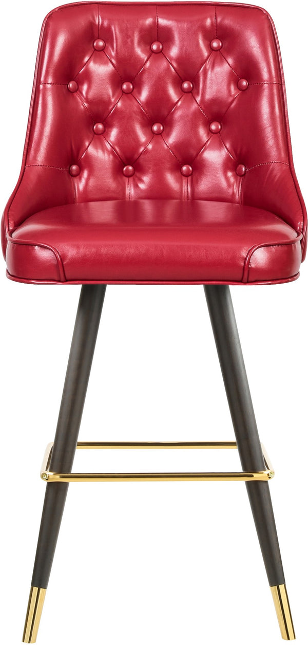 Portnoy Faux Leather / Metal / Engineered Wood / Foam Contemporary Red Faux Leather Counter/Bar Stool - 19.5" W x 18.5" D x 40.5" H