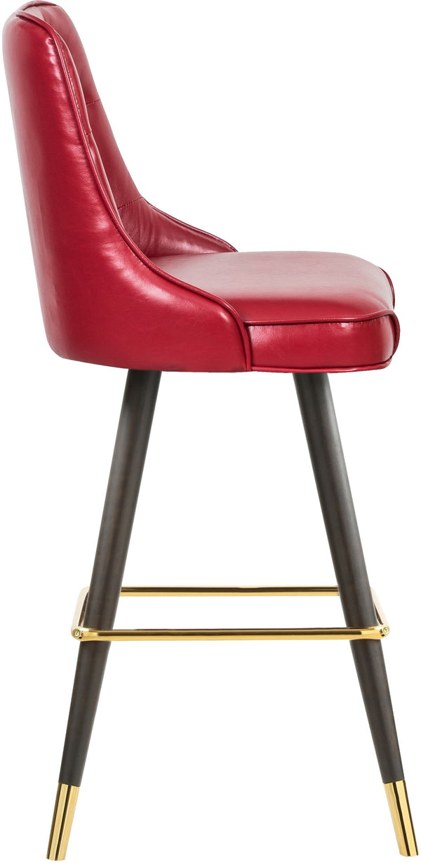Portnoy Faux Leather / Metal / Engineered Wood / Foam Contemporary Red Faux Leather Counter/Bar Stool - 19.5" W x 18.5" D x 40.5" H