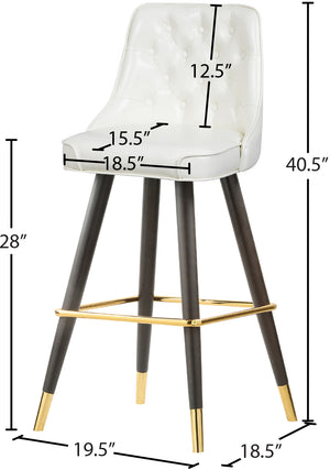 Portnoy Faux Leather / Metal / Engineered Wood / Foam Contemporary White Faux Leather Counter/Bar Stool - 19.5" W x 18.5" D x 40.5" H