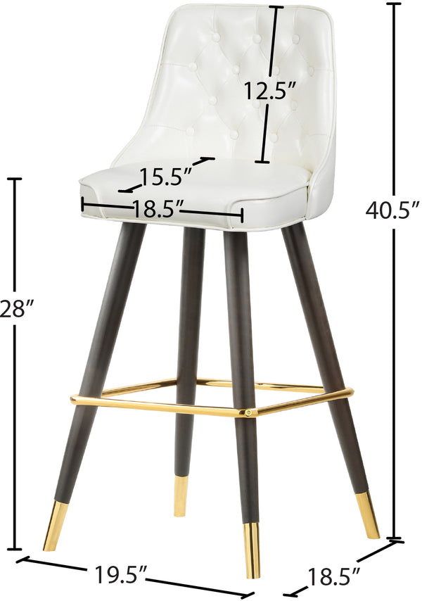 Portnoy Faux Leather / Metal / Engineered Wood / Foam Contemporary White Faux Leather Counter/Bar Stool - 19.5" W x 18.5" D x 40.5" H
