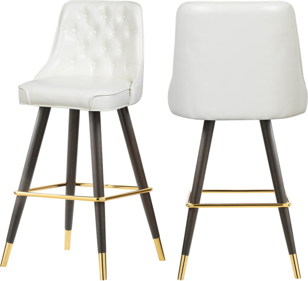 Portnoy Faux Leather / Metal / Engineered Wood / Foam Contemporary White Faux Leather Counter/Bar Stool - 19.5" W x 18.5" D x 40.5" H