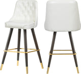 Portnoy Faux Leather / Metal / Engineered Wood / Foam Contemporary White Faux Leather Counter/Bar Stool - 19.5" W x 18.5" D x 40.5" H