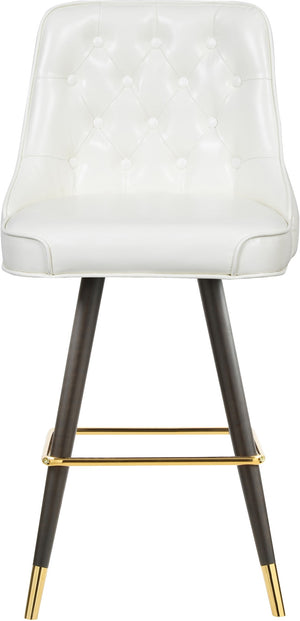 Portnoy Faux Leather / Metal / Engineered Wood / Foam Contemporary White Faux Leather Counter/Bar Stool - 19.5" W x 18.5" D x 40.5" H