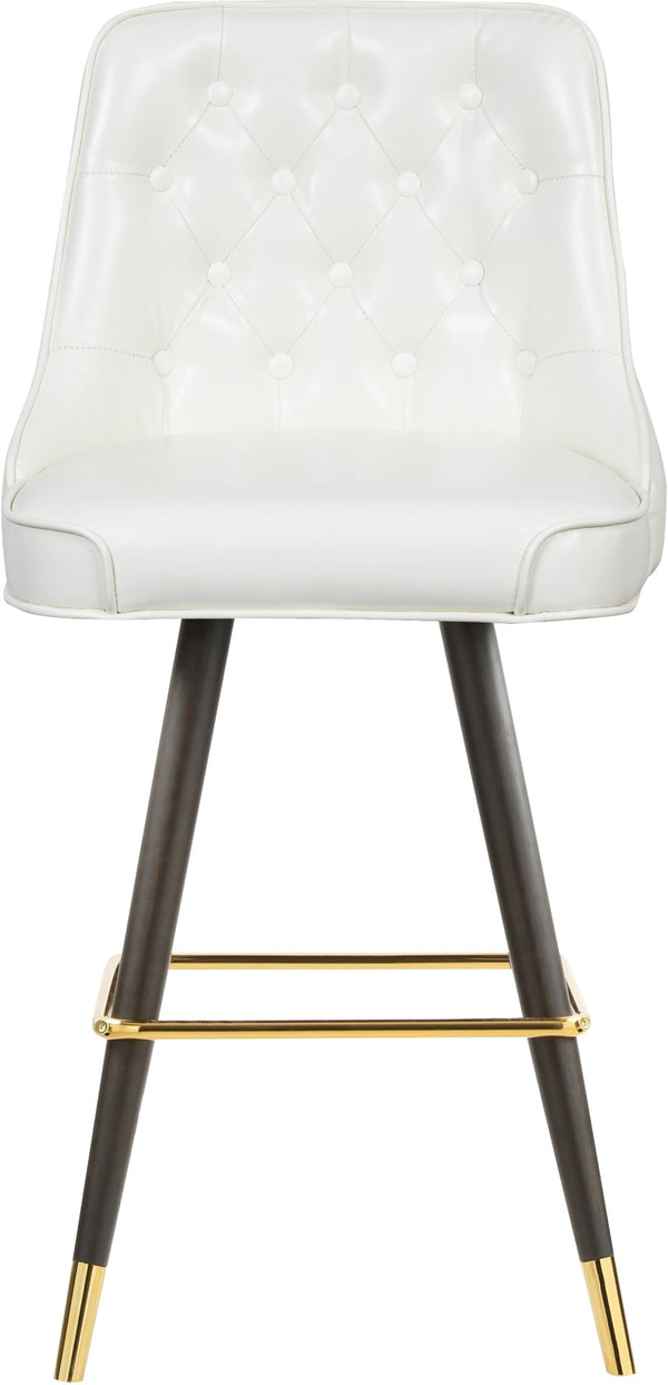 Portnoy Faux Leather / Metal / Engineered Wood / Foam Contemporary White Faux Leather Counter/Bar Stool - 19.5" W x 18.5" D x 40.5" H