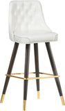 Portnoy Faux Leather / Metal / Engineered Wood / Foam Contemporary White Faux Leather Counter/Bar Stool - 19.5" W x 18.5" D x 40.5" H
