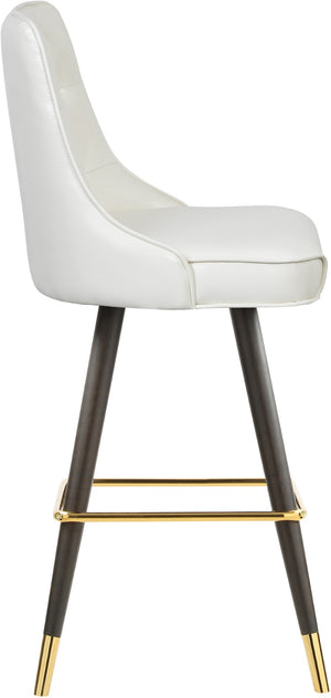 Portnoy Faux Leather / Metal / Engineered Wood / Foam Contemporary White Faux Leather Counter/Bar Stool - 19.5" W x 18.5" D x 40.5" H