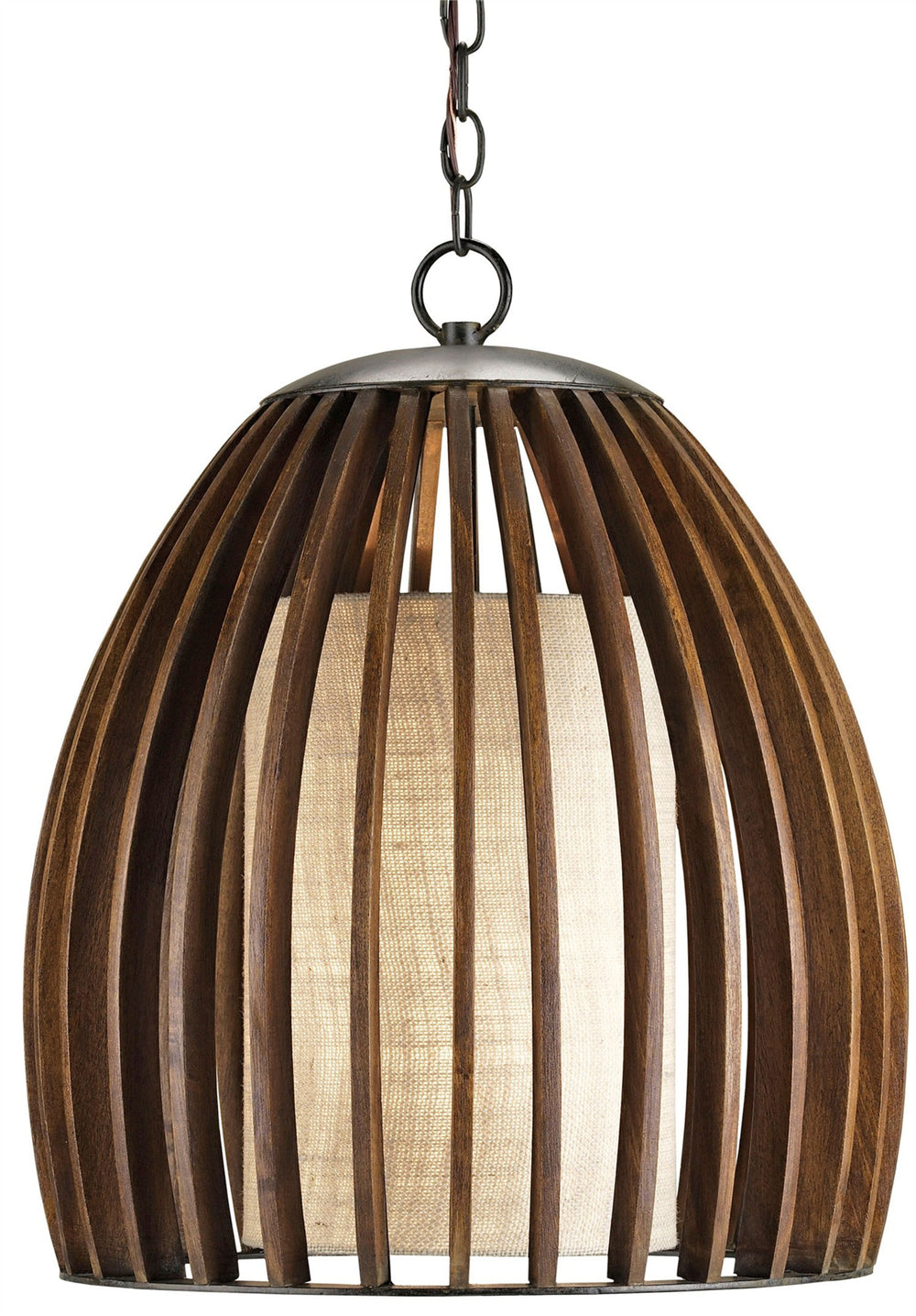 Carling Pendant Light - Mid-Century Modern Wood Design with Burlap Diffuser for Stylish Spaces