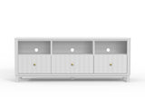 Alpine Furniture Stapleton TV Console, White 2090-10 White Mahogany Solids & Veneer 63.5 x 18 x 24